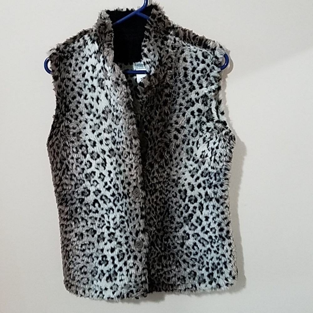 Furry Leopard Vest